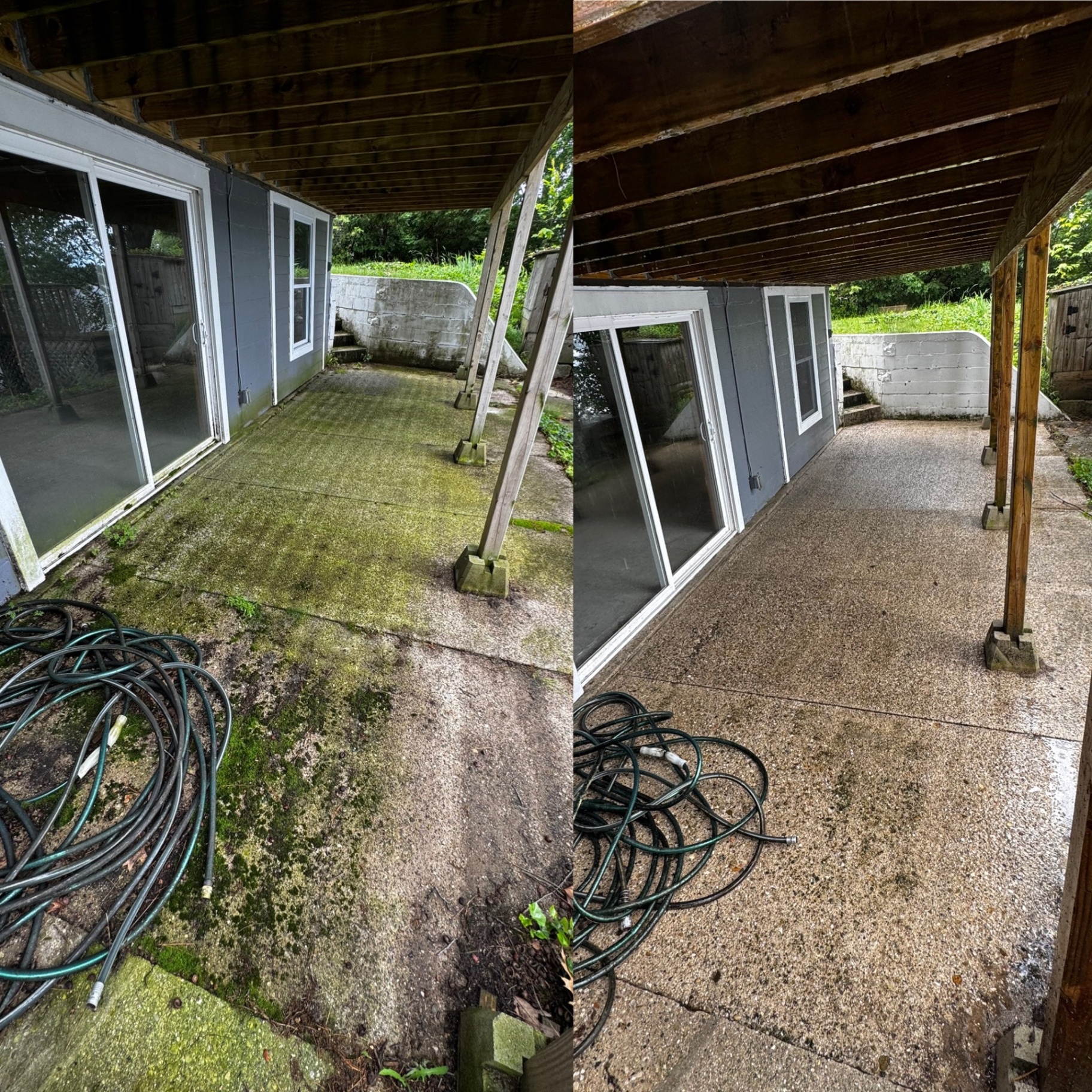 Patio before & after