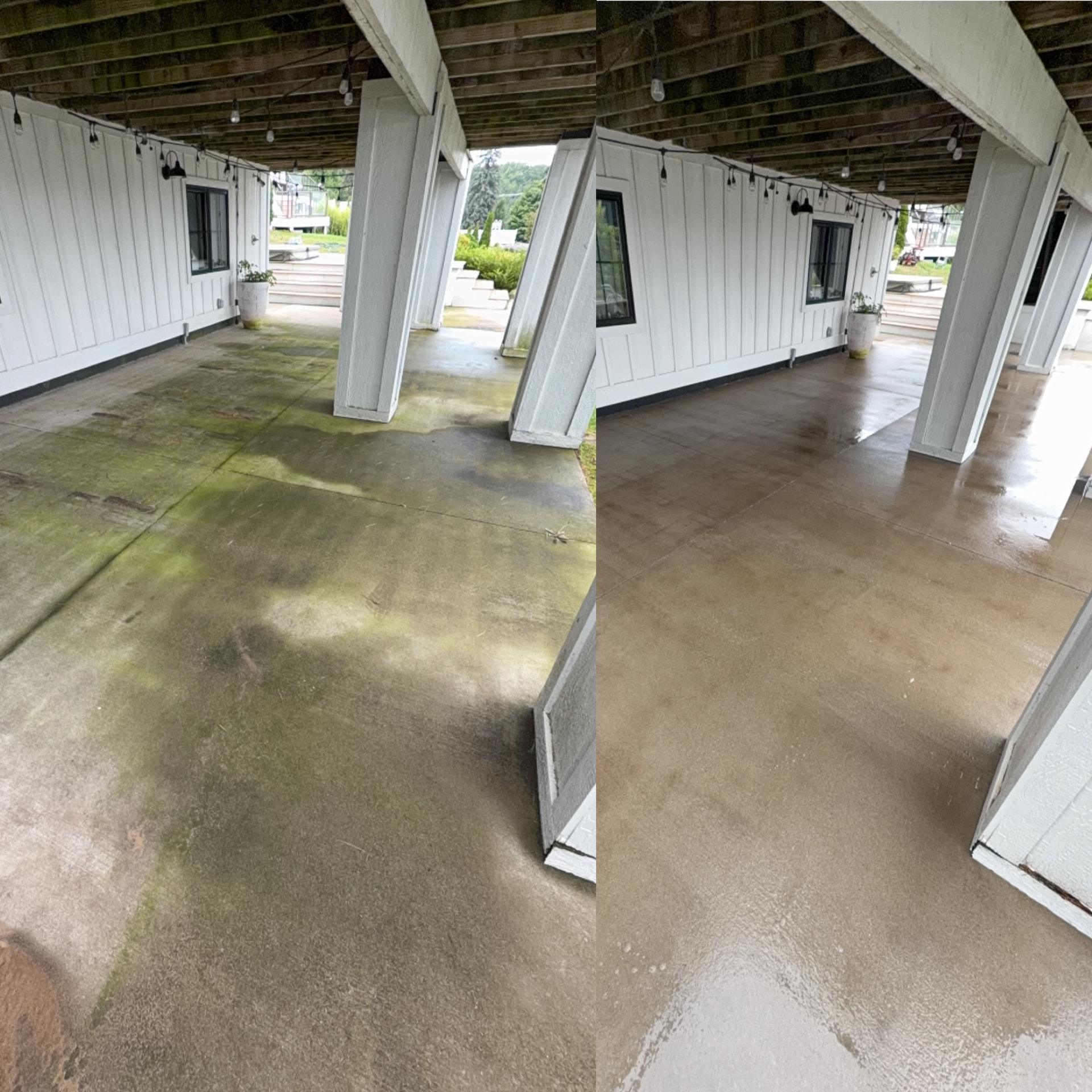 Patio before & after